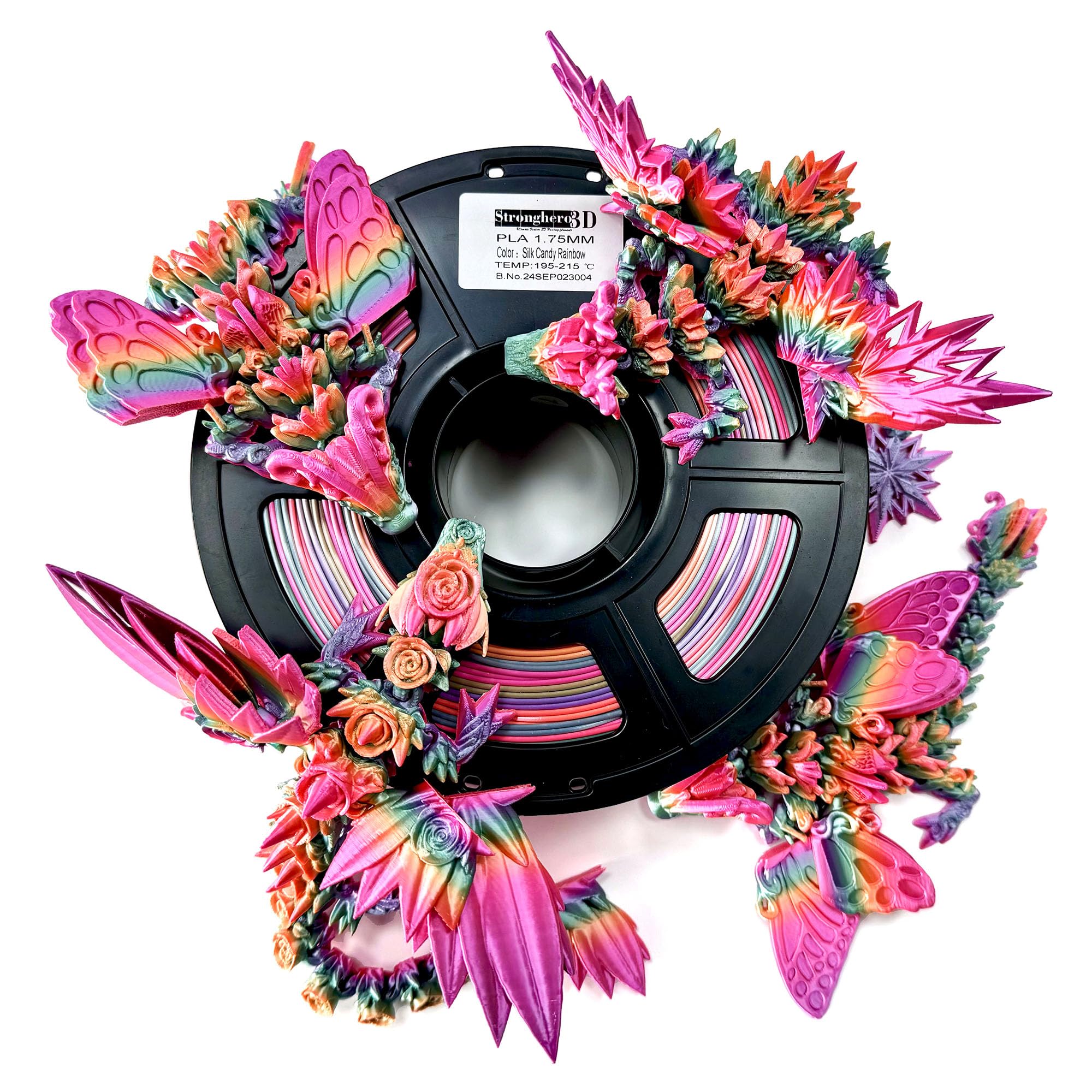 PLA Rainbow Silk Filament,Multi Color,Net Weight 1kg(2.2lbs) Accuracy +/-0.05mm