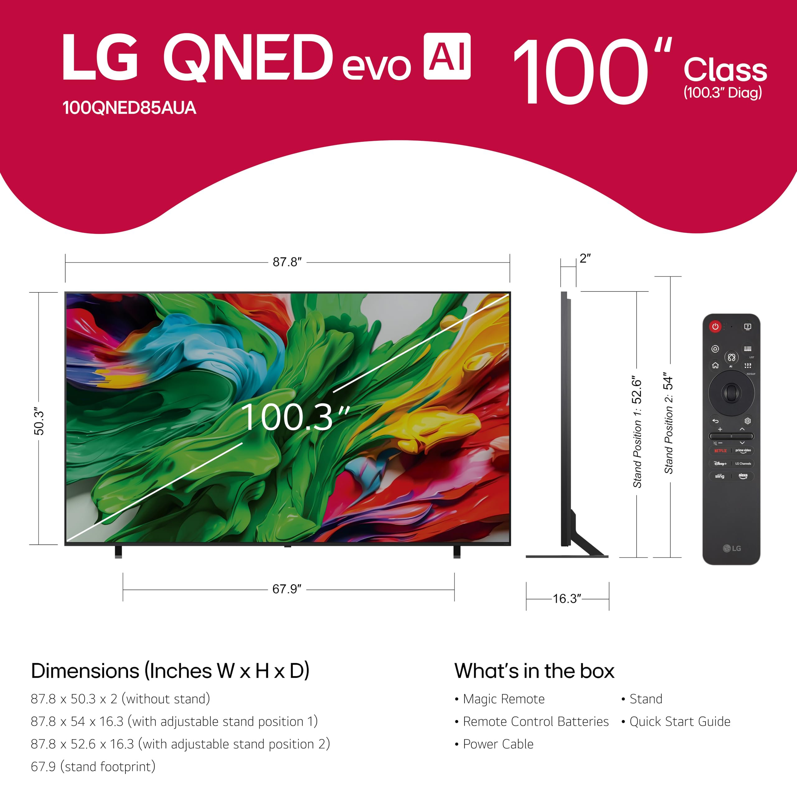 LG 55-Inch Class QNED evo AI QNED85A Series Mini LED 4K Smart TV w/AI Picture, AI Sound, HDR10, AI Super Upscaling 4K, Filmmaker Mode, Wow Orchestra, Alexa Built-in (55QNED85AUA, 2025)