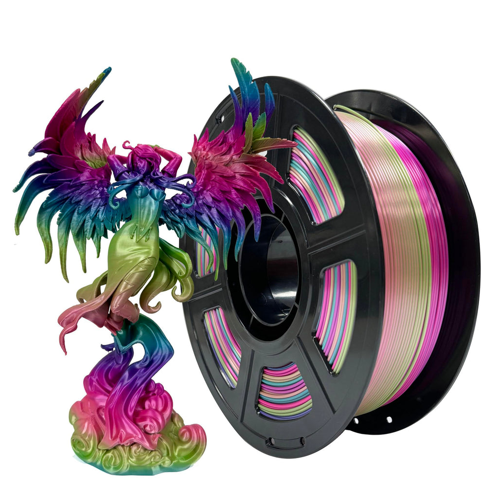 PLA Rainbow Silk Filament,Multi Color,Net Weight 1kg(2.2lbs) Accuracy +/-0.05mm