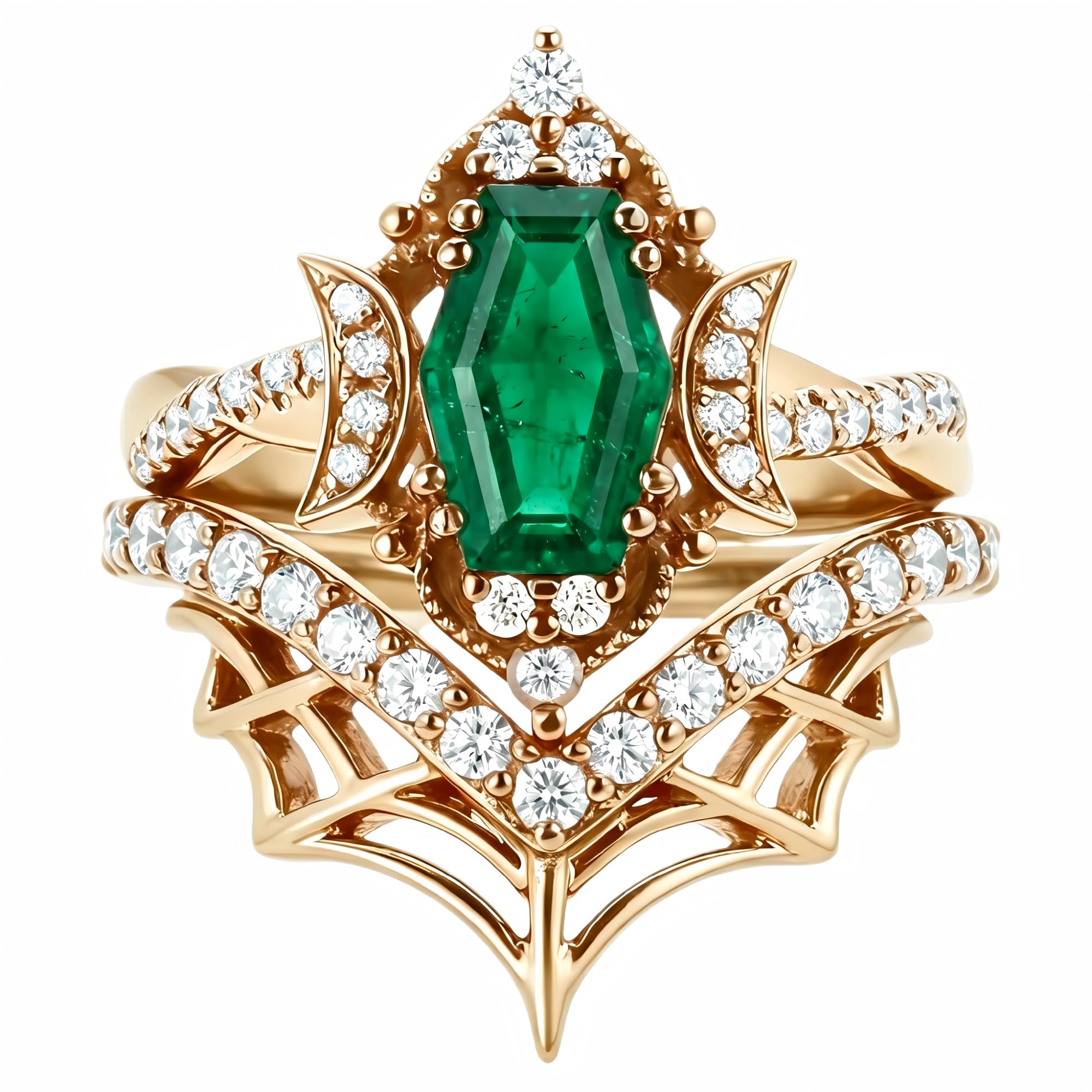 Emerald Ring For Women One To Three Carat In 10K 14K Or 18K Gold May Birthstone Wedding Promise Ring Free Engraving