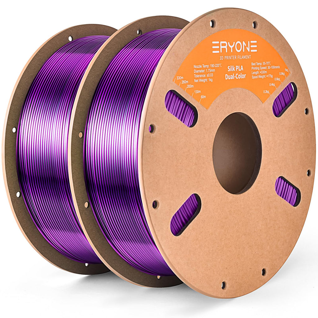 ERYONE Silk Tri Color PLA Filament 3D Printer 1.75mm +/- 0.03mm, Multicolor Filament Tricolor PLA Bundle 2KG Cardboard Spool, Red Blue Green