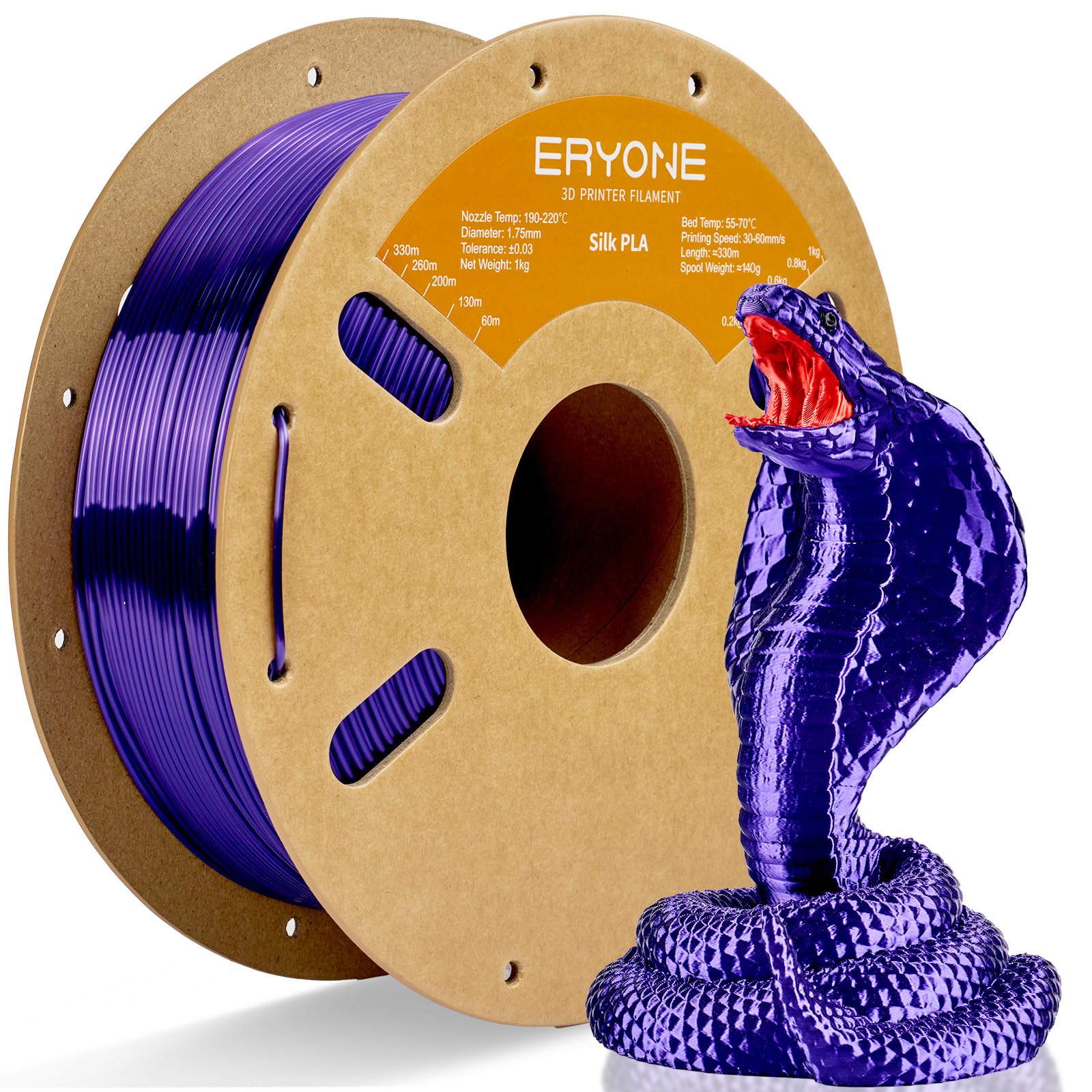 ERYONE Silk Tri Color PLA Filament 3D Printer 1.75mm +/- 0.03mm, Multicolor Filament Tricolor PLA Bundle 2KG Cardboard Spool, Red Blue Green
