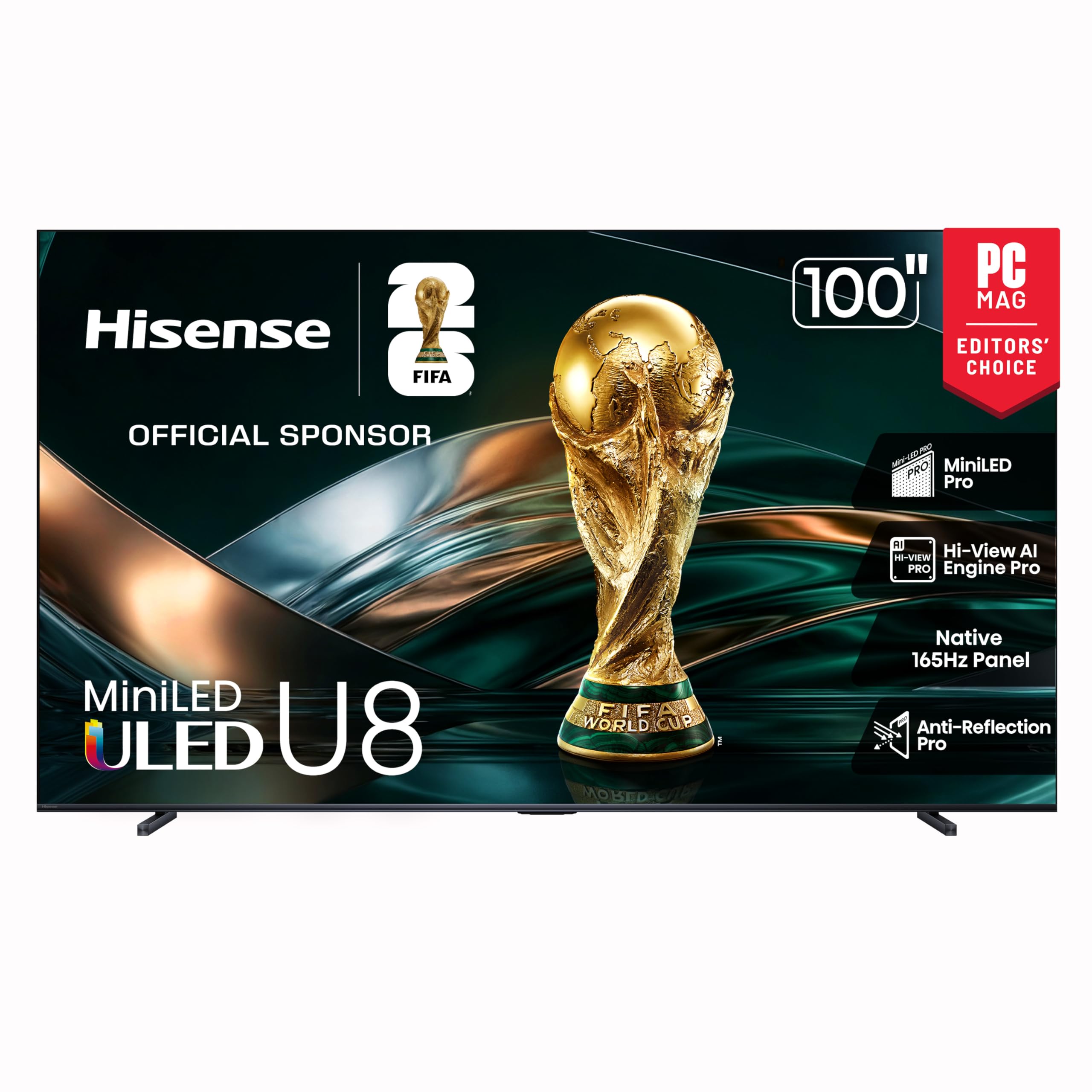 Hisense 55" U8 Series ULED Mini-LED 4K UHD Smart Google TV (55U8QG) - QLED, Native 165Hz, VRR 288, Up to LD5600, 5000 Nits, HDR10+, Dolby Vision IQ · Atmos, IMAX Enhanced, 4.1.2 Ch Audio
