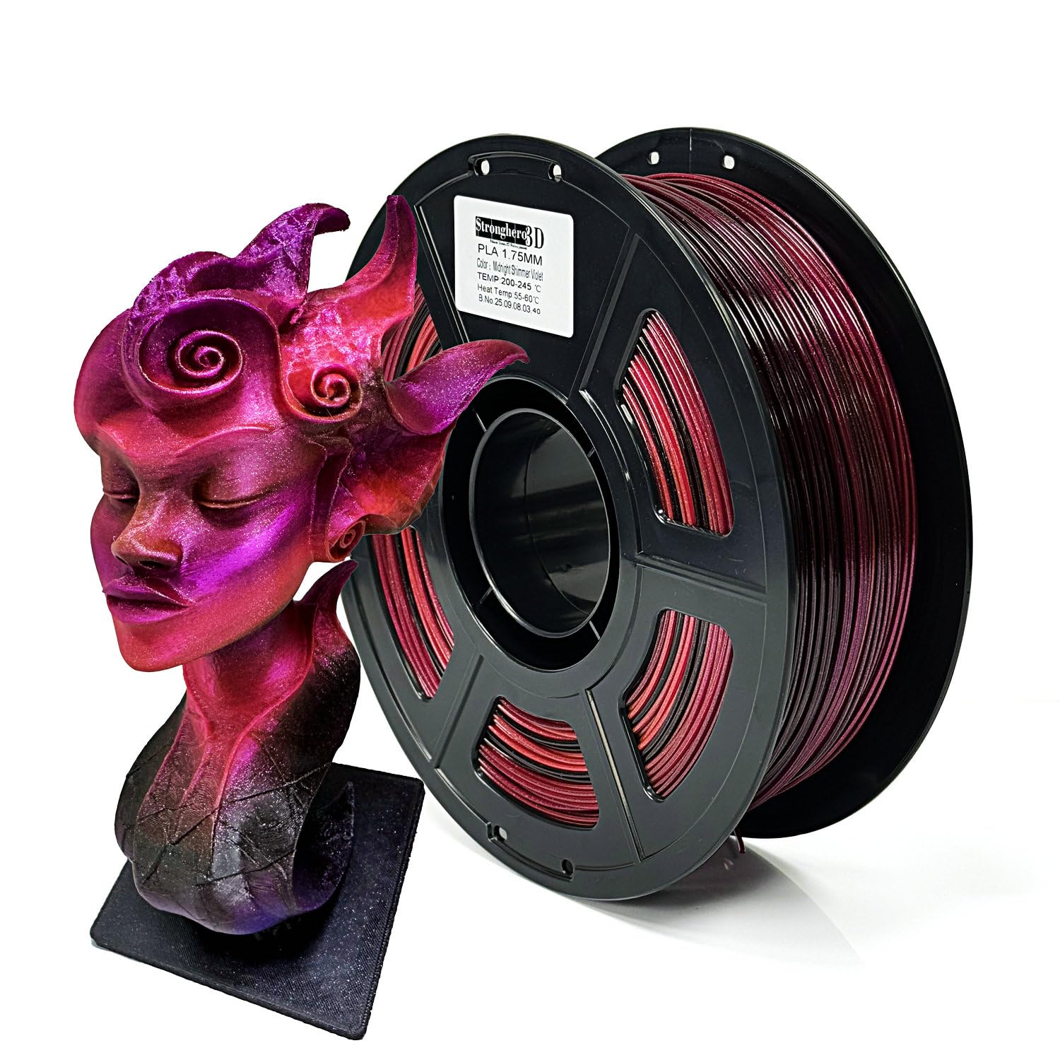 PLA Rainbow Silk Filament,Multi Color,Net Weight 1kg(2.2lbs) Accuracy +/-0.05mm
