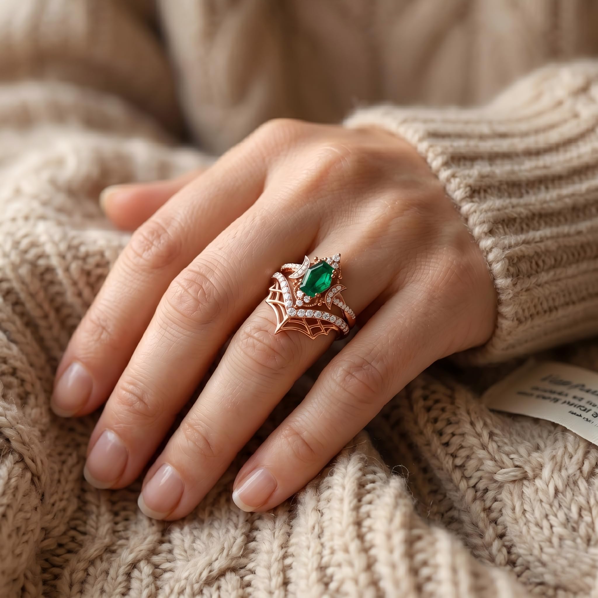 1-3CT Emerald Rings for Women 10K /14K /18K Solid Gold Emerald Engagement Ring May Birthstone Gemstone Wedding Promise Ring for Her Free Engraving
