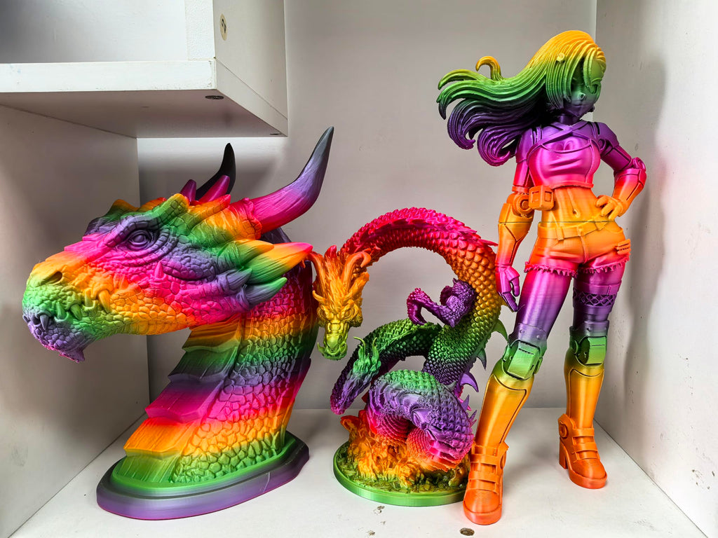 PLA Rainbow Silk Filament,Multi Color,Net Weight 1kg(2.2lbs) Accuracy +/-0.05mm