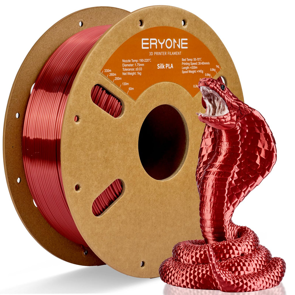 ERYONE Silk Tri Color PLA Filament 3D Printer 1.75mm +/- 0.03mm, Multicolor Filament Tricolor PLA Bundle 2KG Cardboard Spool, Red Blue Green