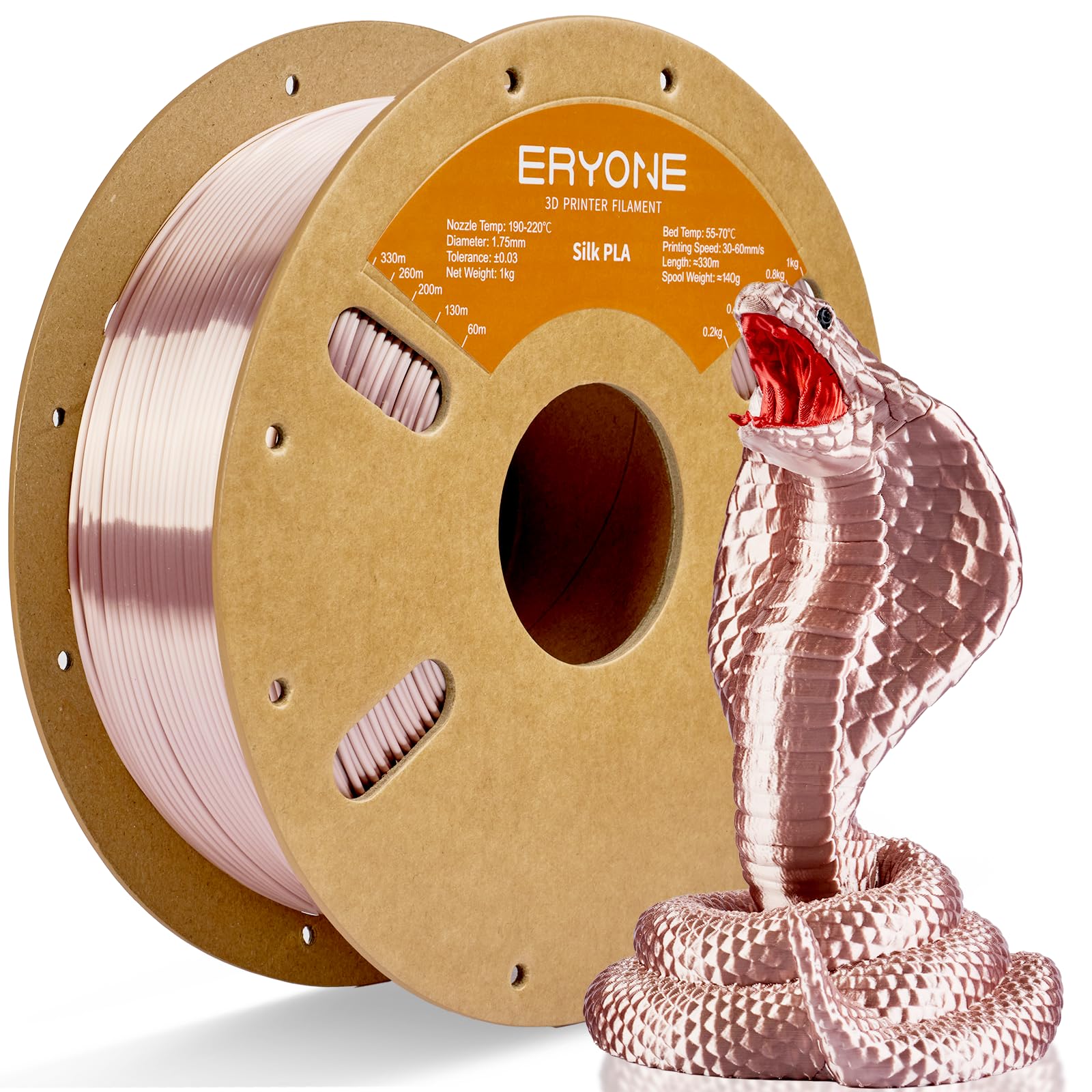 ERYONE Silk Tri Color PLA Filament 3D Printer 1.75mm +/- 0.03mm, Multicolor Filament Tricolor PLA Bundle 2KG Cardboard Spool, Red Blue Green