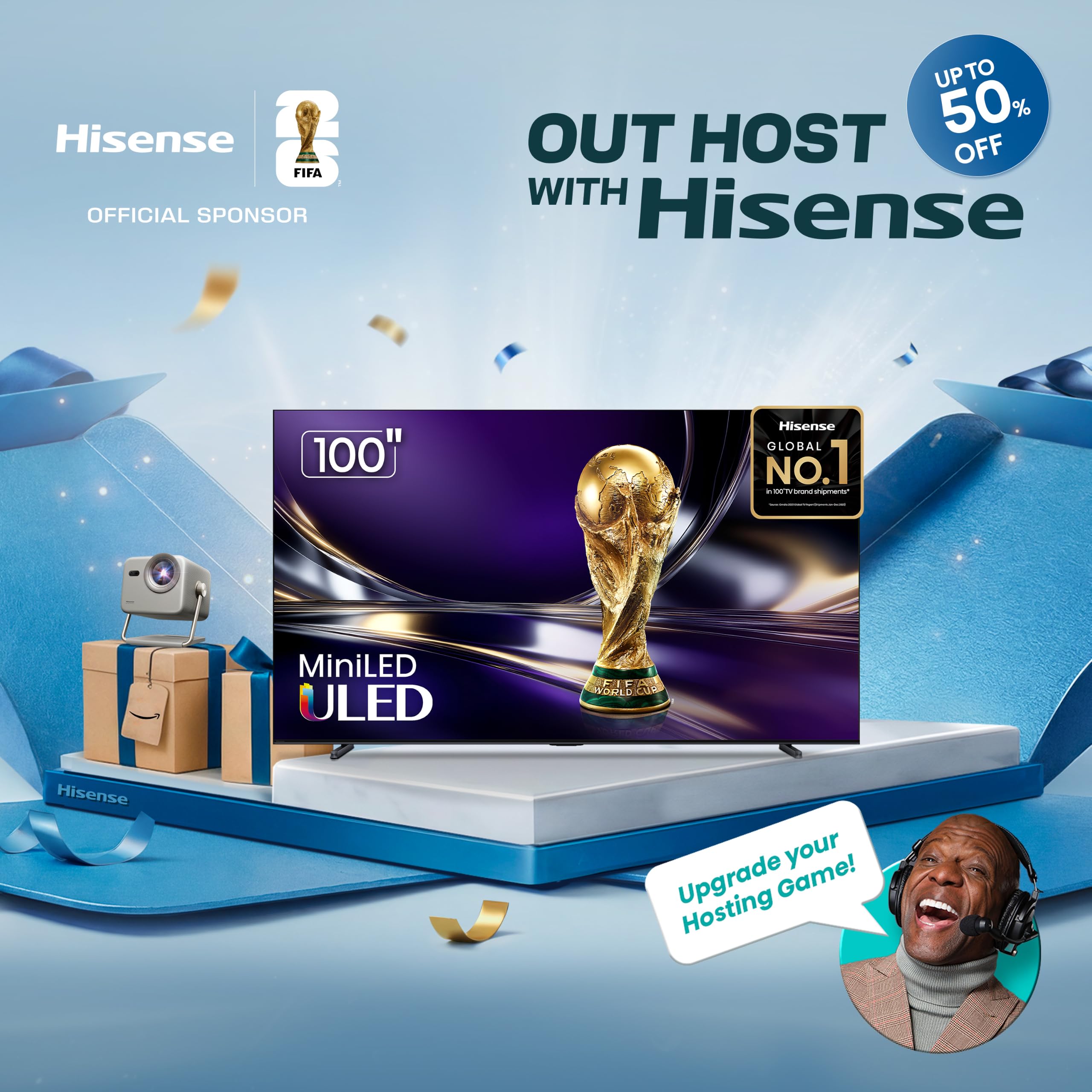 Hisense 55" U8 Series ULED Mini-LED 4K UHD Smart Google TV (55U8QG) - QLED, Native 165Hz, VRR 288, Up to LD5600, 5000 Nits, HDR10+, Dolby Vision IQ · Atmos, IMAX Enhanced, 4.1.2 Ch Audio
