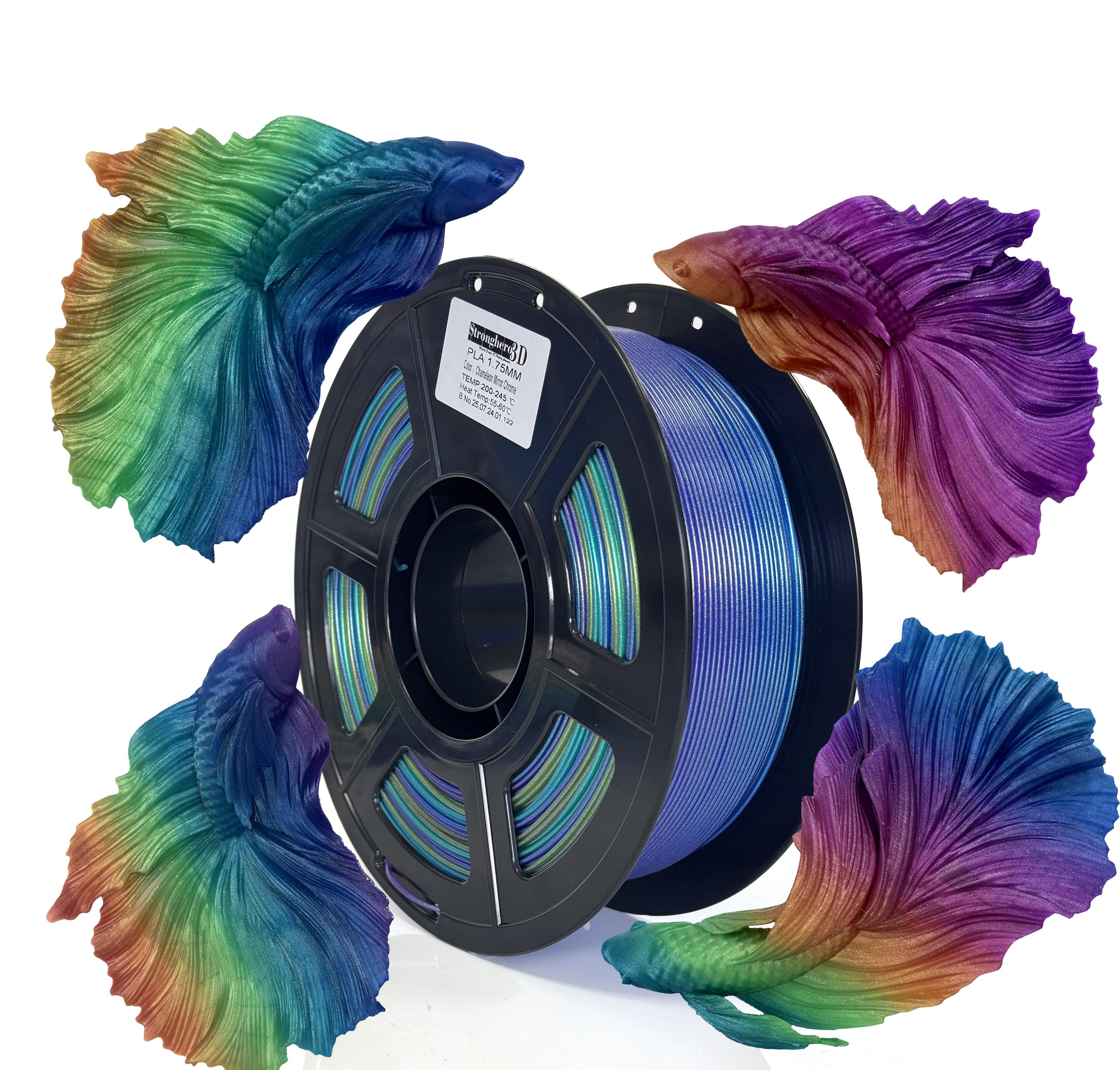 PLA Rainbow Silk Filament,Multi Color,Net Weight 1kg(2.2lbs) Accuracy +/-0.05mm