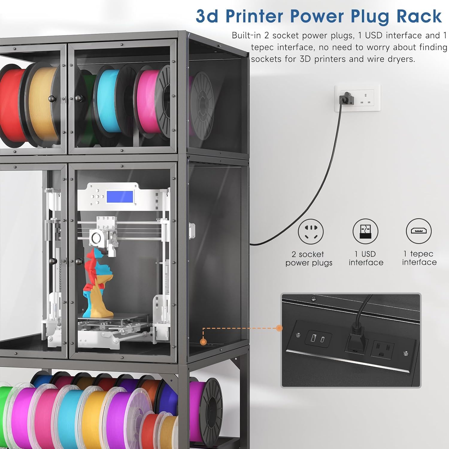 3D Printer Cabinet Filament Storage, Noise Reducing