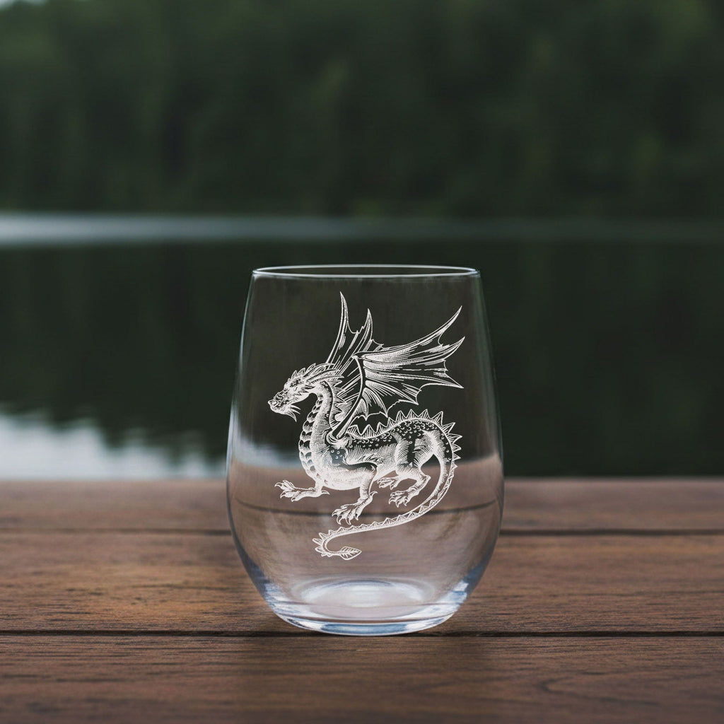 Dragon Laser Engraved Glasses