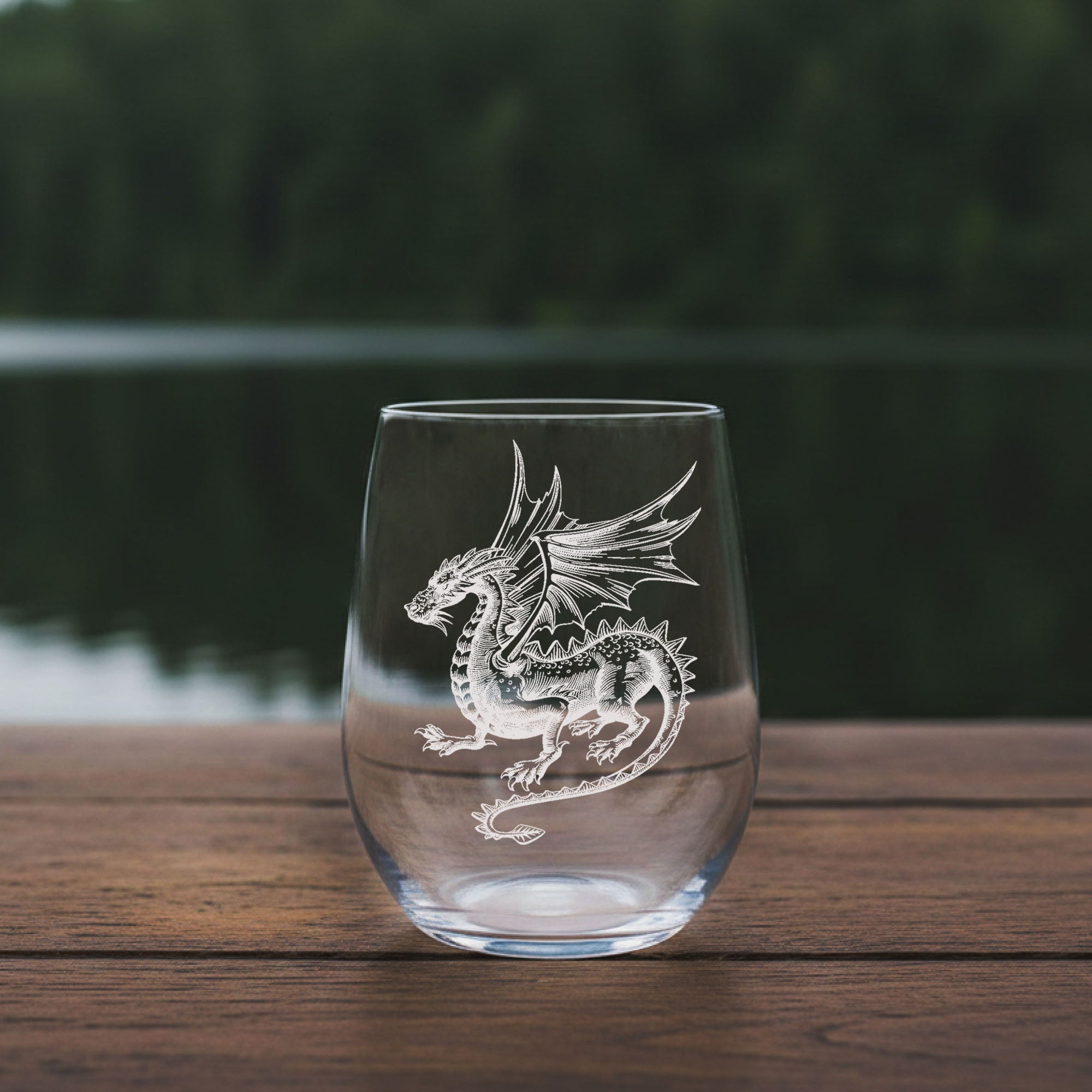 Dragon Laser Engraved Glasses