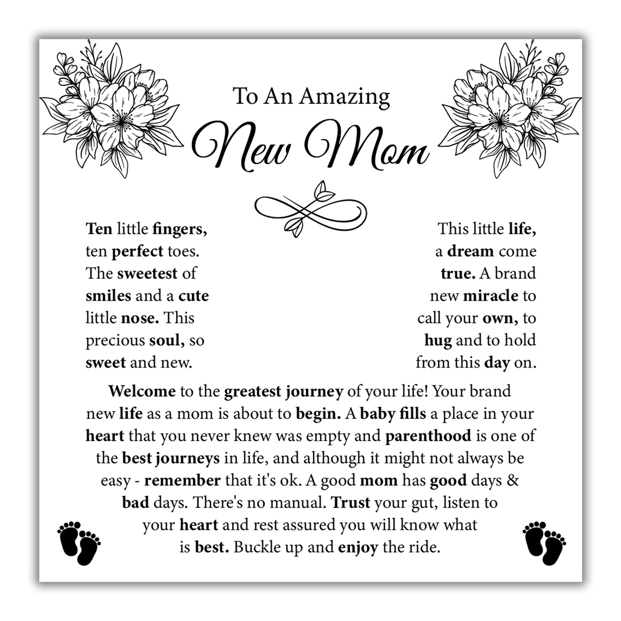 TRYNDI™ To My Amazing New Mom Floating Heart Necklace With Authentic Swarovski Crystals