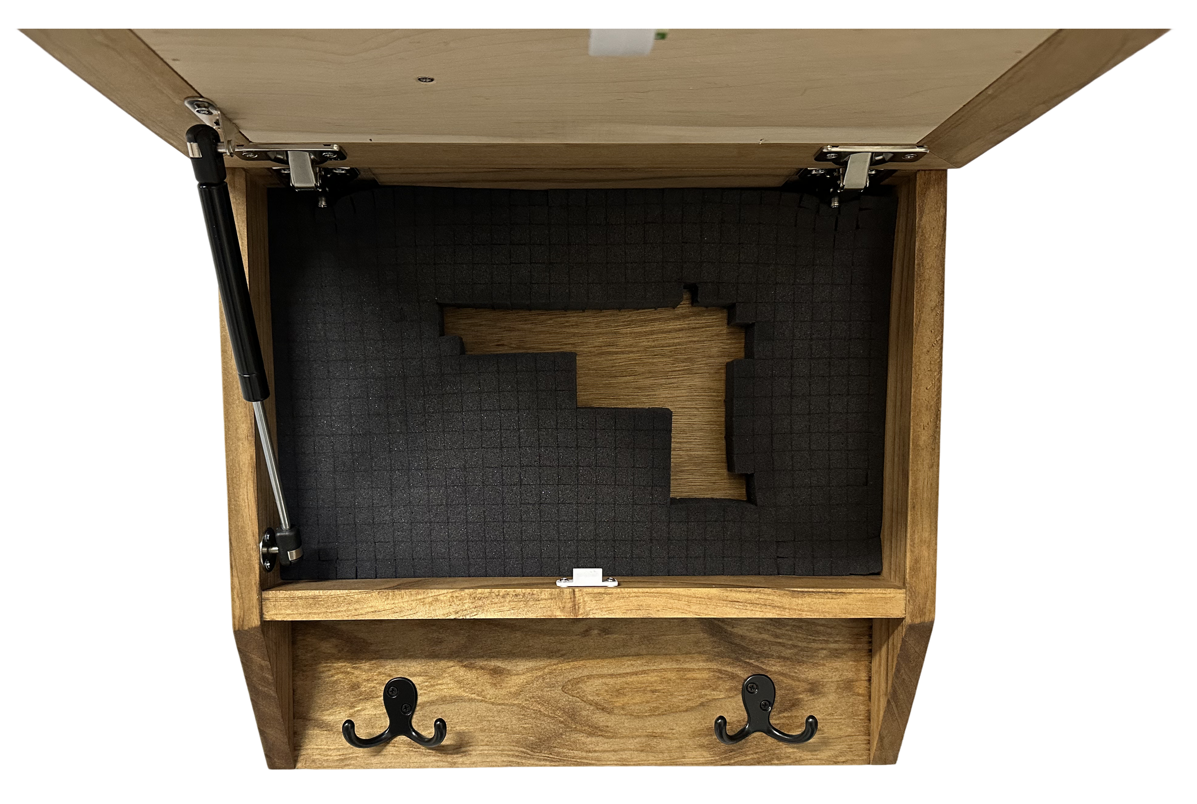 Family Tree Gun Safe Coat Rack - Handcrafted Wooden Gun Cabinets - Gun Shelf Hidden Storage for Rifles, Shotguns, & Handguns - Quick Access Wall Safe