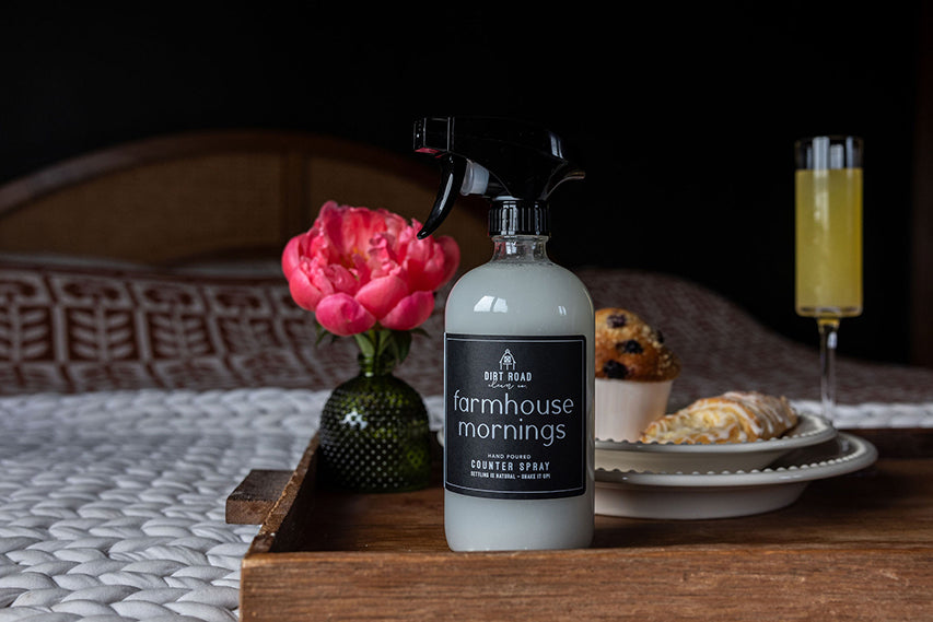 Farmhouse Mornings Counter Spray Lavender Linen Powder Sandalwood Musk