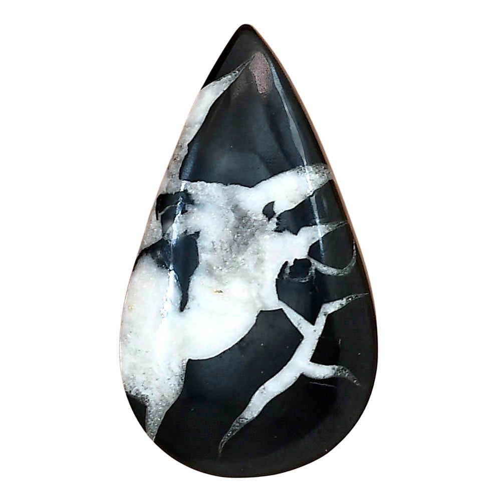 Black Septarian 34x19.55x6.5 mm Pear Gemstone LS02883-47