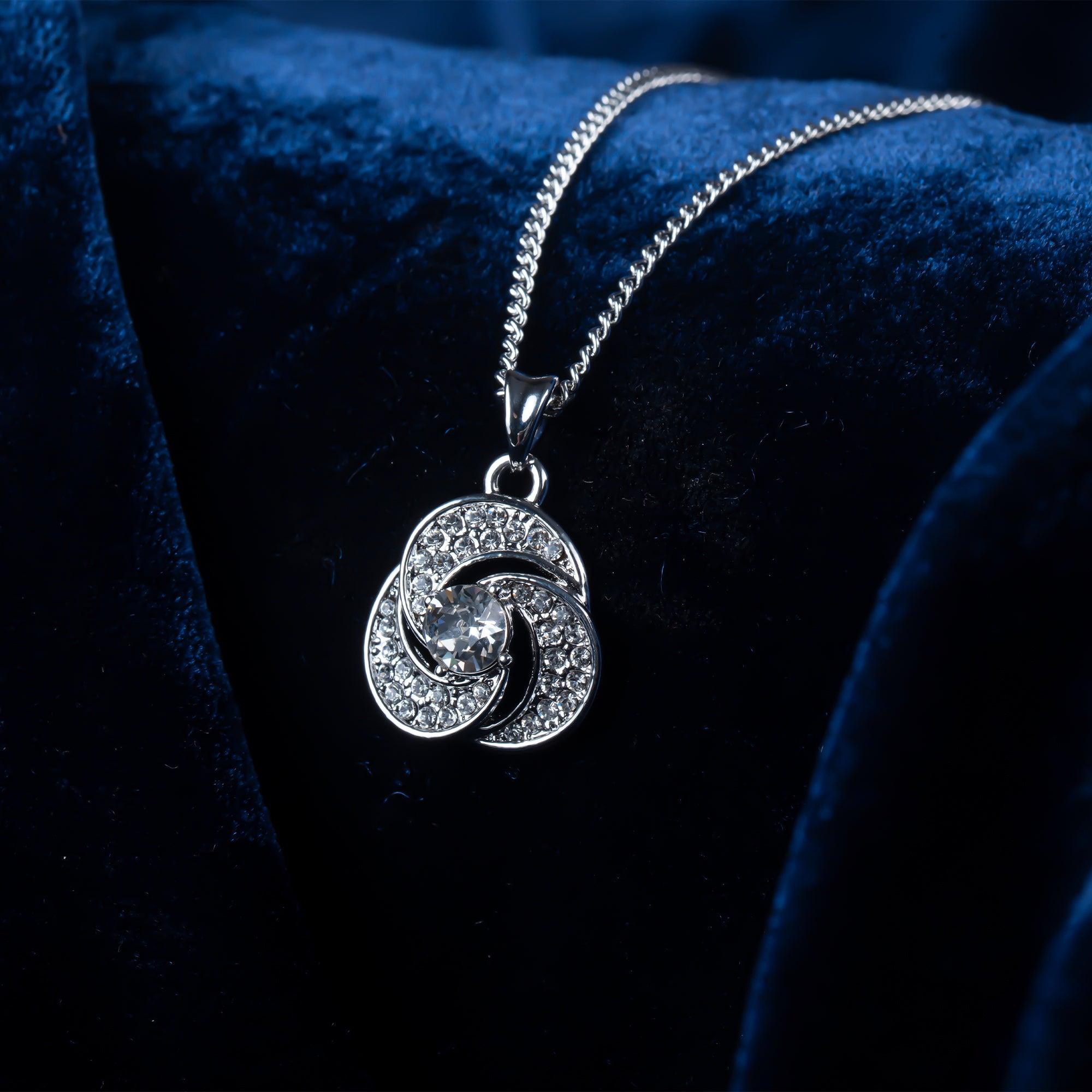 TRYNDI™ To My Girlfriend Floating Heart Necklace With Authentic Swarovski Crystals