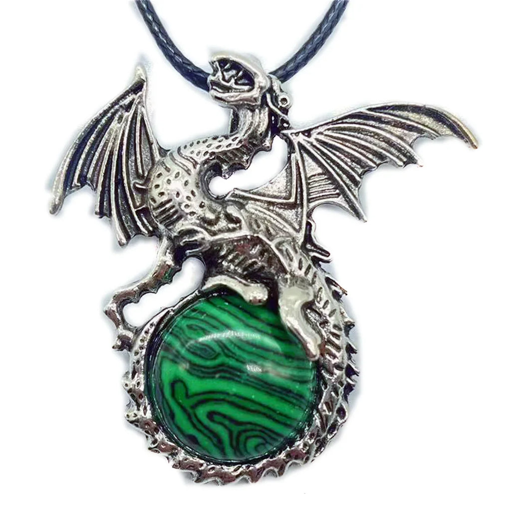 Crystal Circle Dragon Necklaces