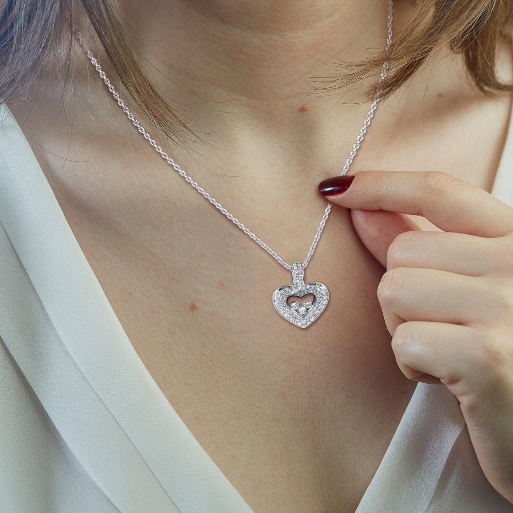 TRYNDI™ To My Amazing New Mom Floating Heart Necklace With Authentic Swarovski Crystals