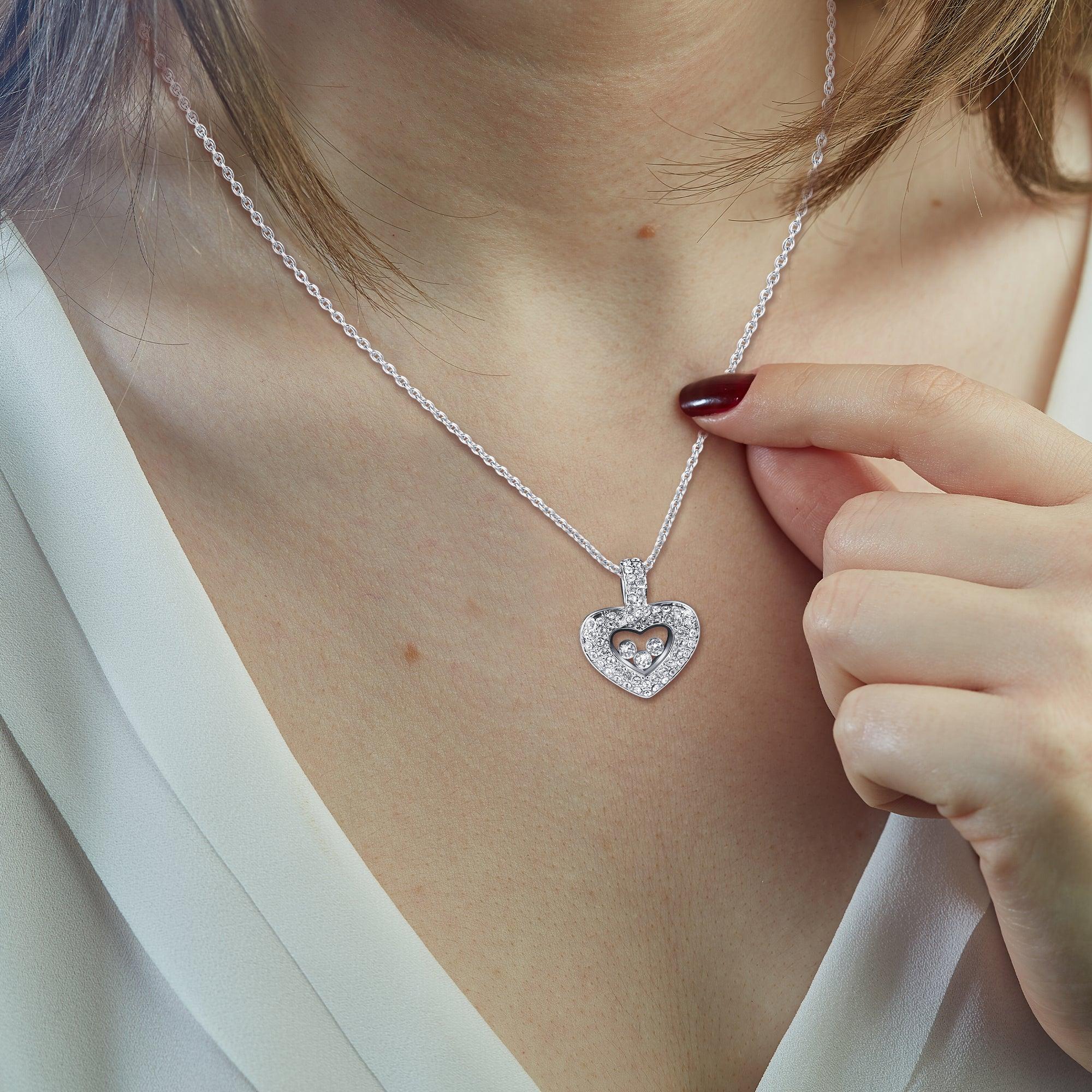 TRYNDI™ To My Amazing New Mom Floating Heart Necklace With Authentic Swarovski Crystals