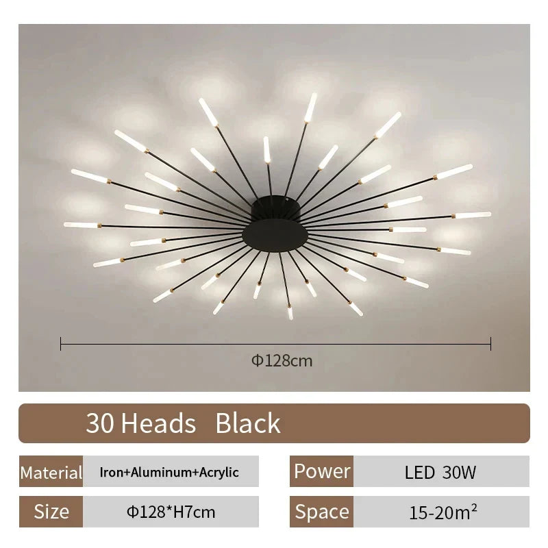 Living Room Light LED Ceiling Lamp Modern Indoor Lighting Acrylic Nordic Creative Fan-shaped Bedroom Fixture Home Decor Kid Room