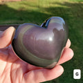 Bohemian Rainbow Obsidian Heart - Polished Stone Charm