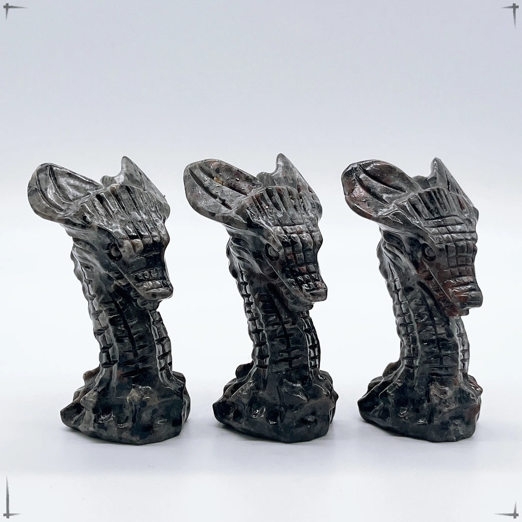 Natural Yooperlite Crystal Quartz Dragon Head Hand Carved
