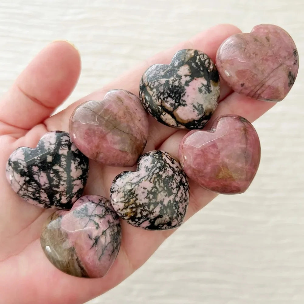 Natural Rhodonite Crystal Heart,