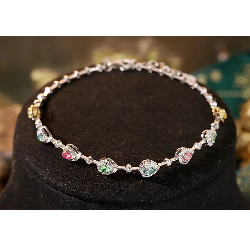 Aazuo Luxury Jewelry 18K Solid White Gold Real Color Diamonds 1.30ct  Bangle For Woman Upscale Trendy Wedding Engagement Party