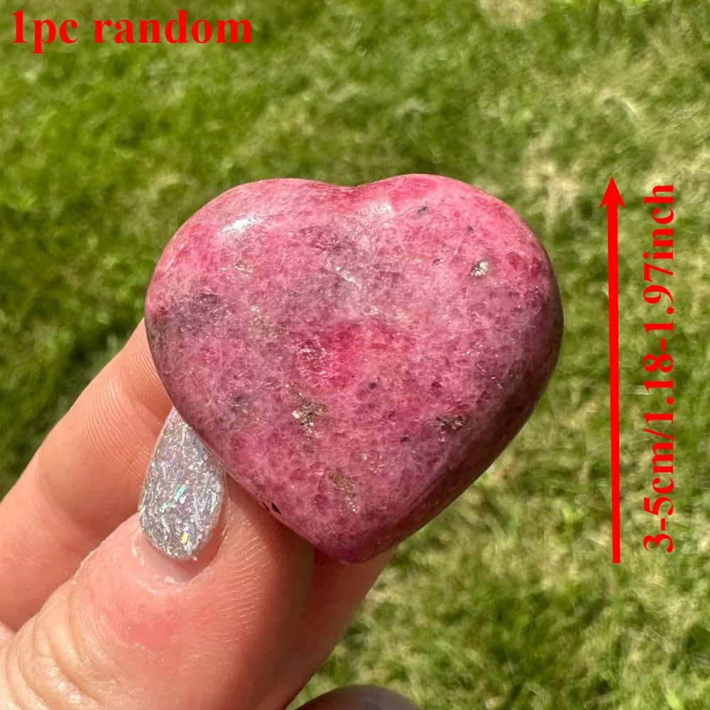 Natural Rhodonite Crystal Heart,