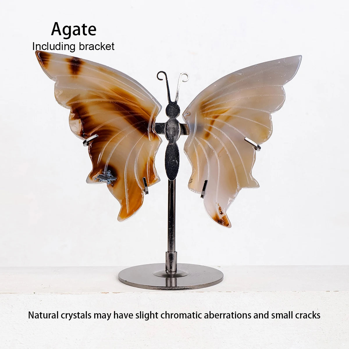 Elegant Rock Crystal Butterfly Wings, Natural Home & Office Decor, Romantic Gift for Christmas and Special Occasions