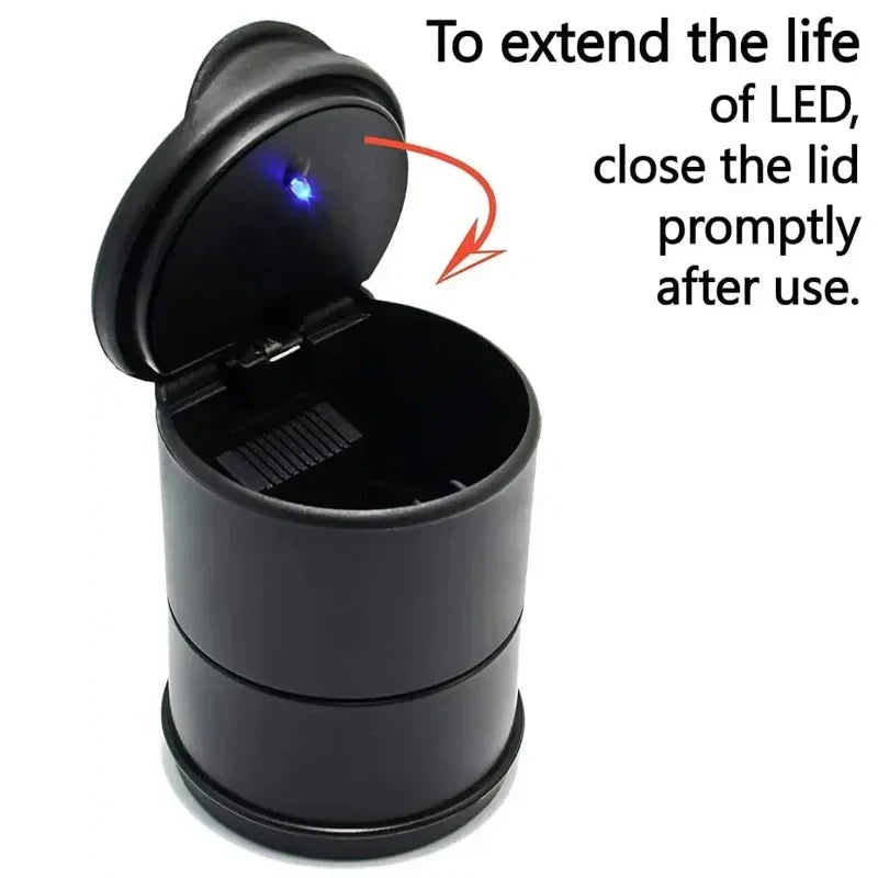 Portable Car LED Ashtray Garbage Storage Cup Cigarette Ashtray Holder Auto Interior Accessories Car LED Ash Tray Container