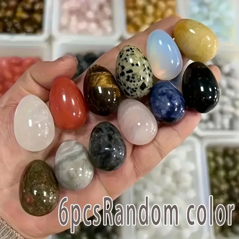 12 PCS Egg Polished Crystal