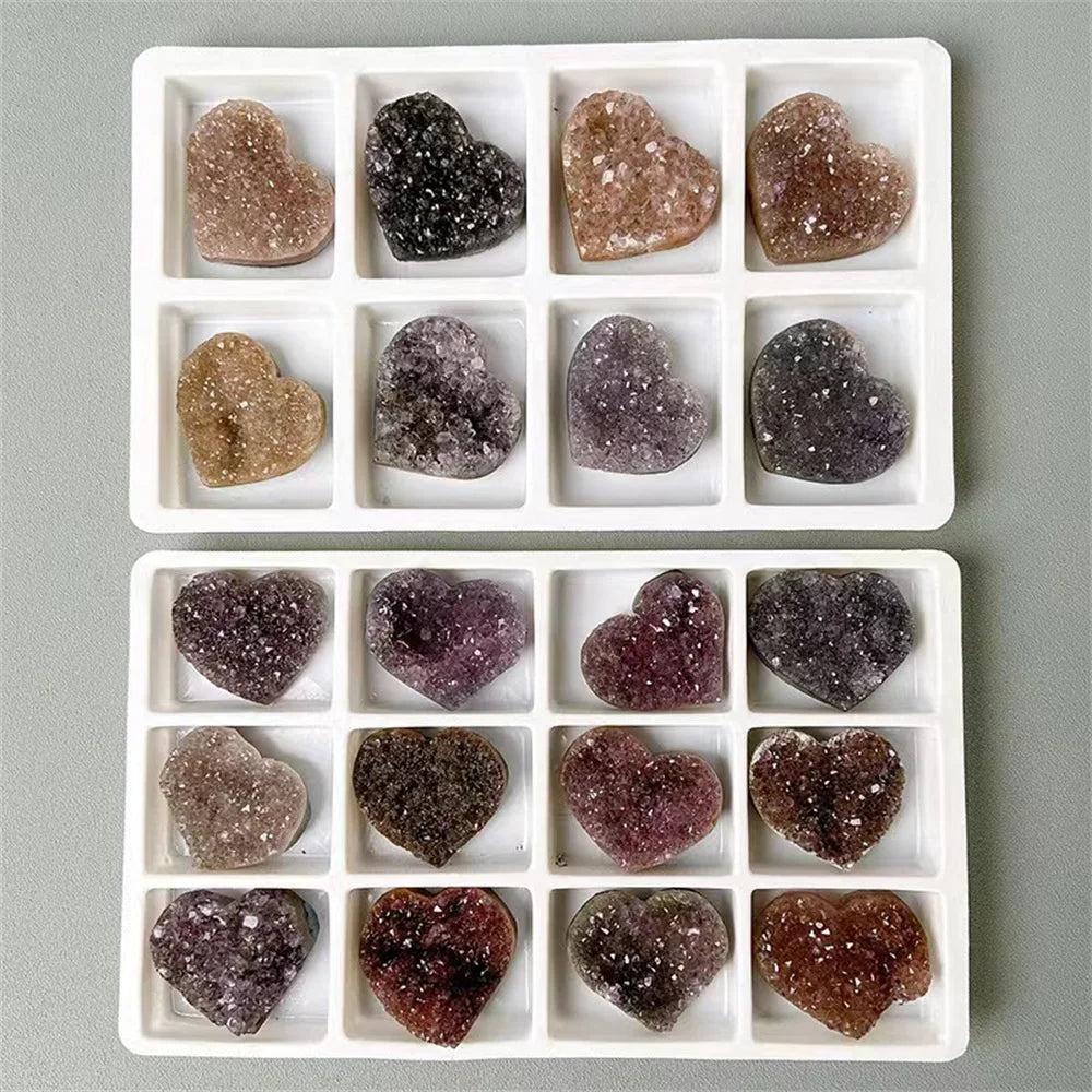 Natural Purple Amethyst Cluster Heart Shape Rough