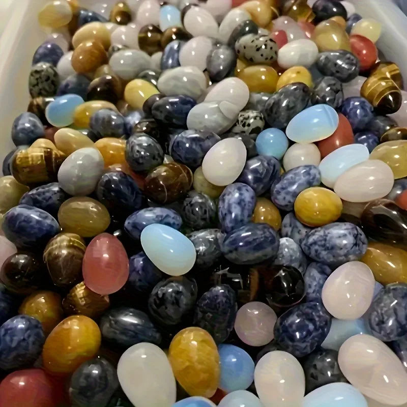 12 PCS Egg Polished Crystal