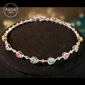 Aazuo Luxury Jewelry 18K Solid White Gold Real Color Diamonds 1.30ct  Bangle For Woman Upscale Trendy Wedding Engagement Party