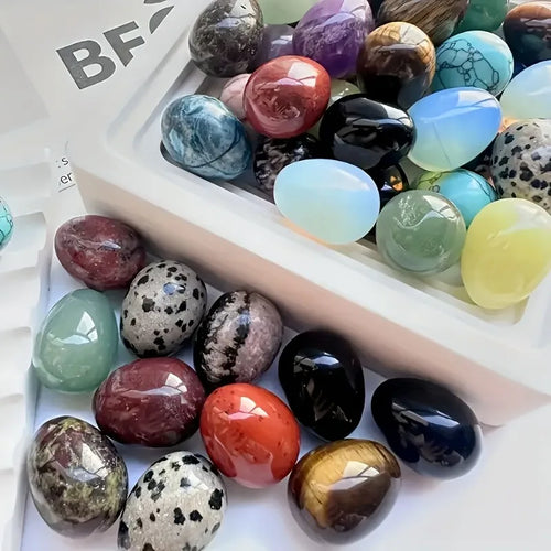 12 PCS Egg Polished Crystal