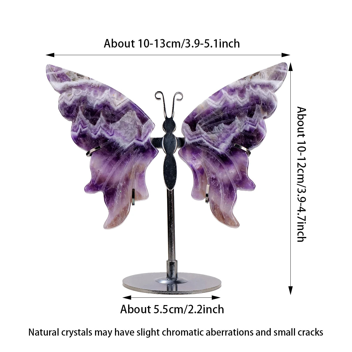 Elegant Rock Crystal Butterfly Wings, Natural Home & Office Decor, Romantic Gift for Christmas and Special Occasions