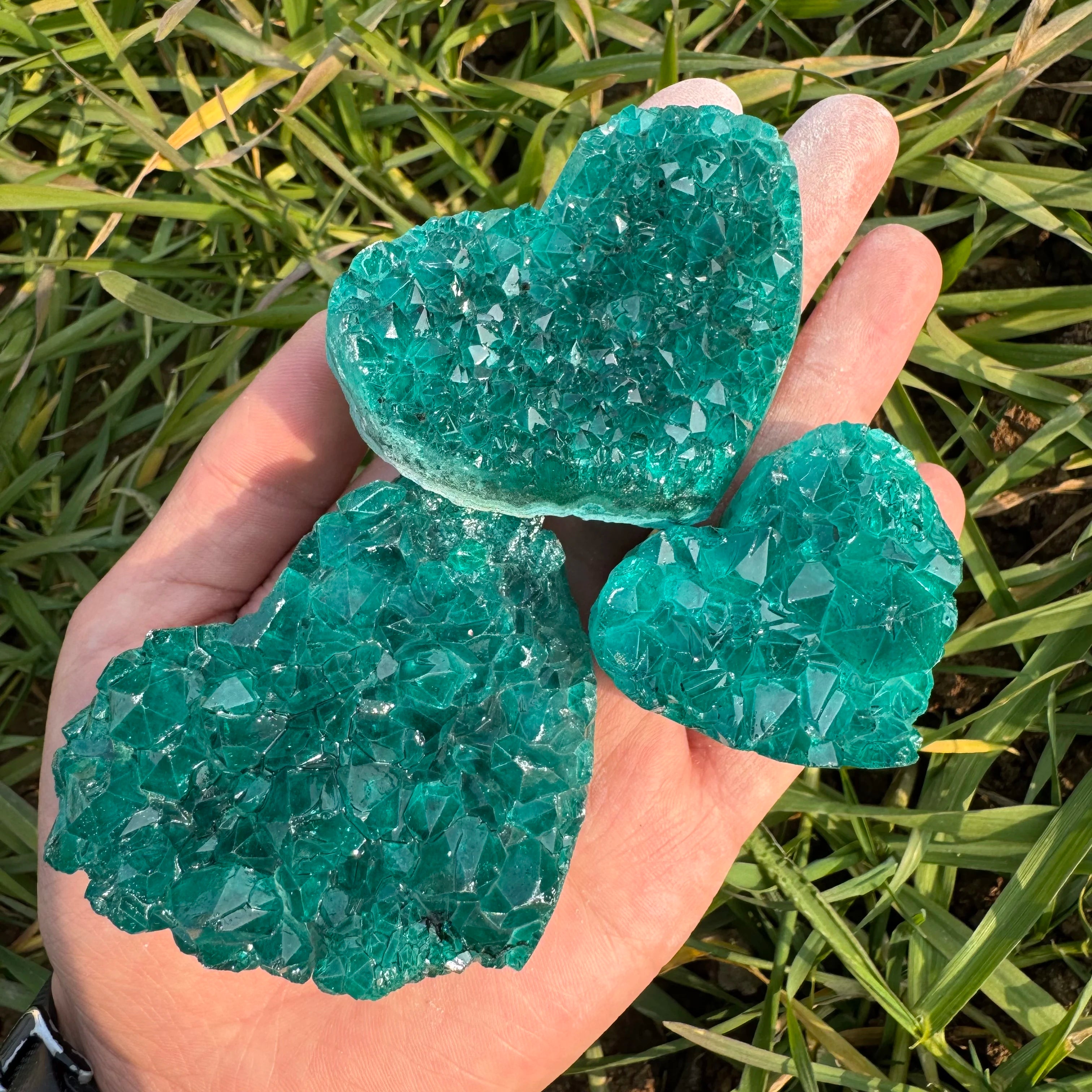 unique crystal heart ornament cluster,