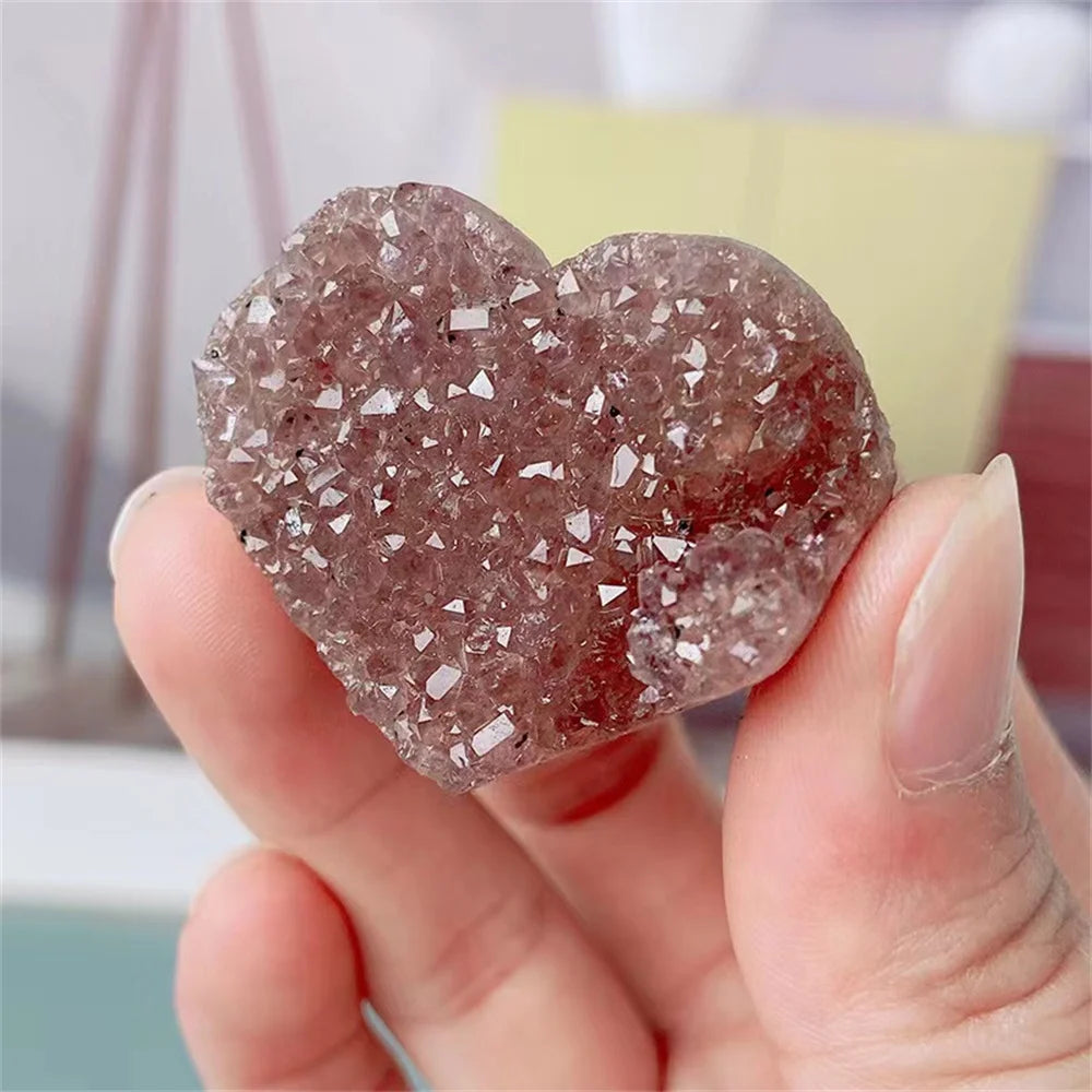 Natural Purple Amethyst Cluster Heart Shape Rough