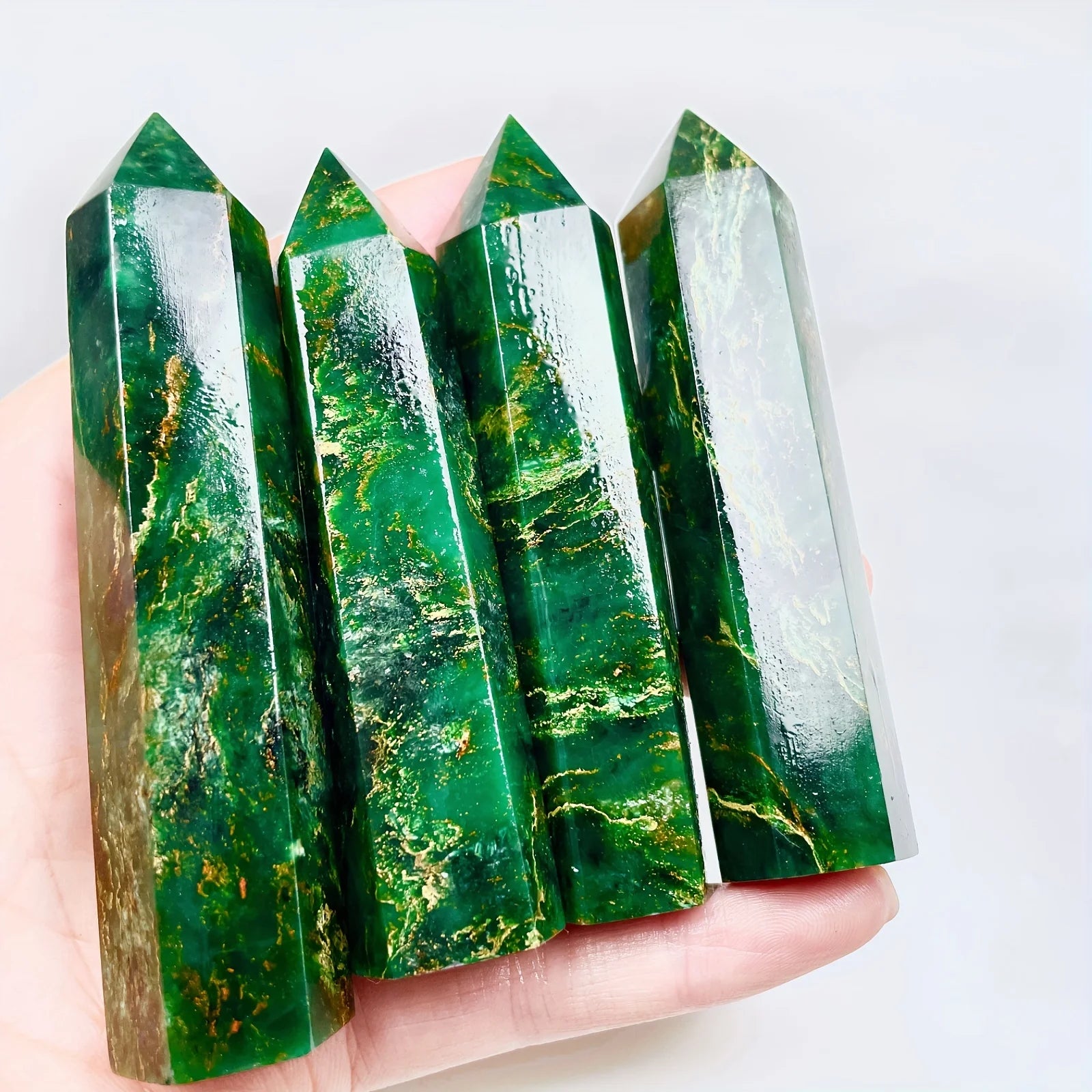 Natural Emerald Single Pointed Quad, Natural Wand Tower, Interior Decoration, Meditation, Energy, Holiday Gift