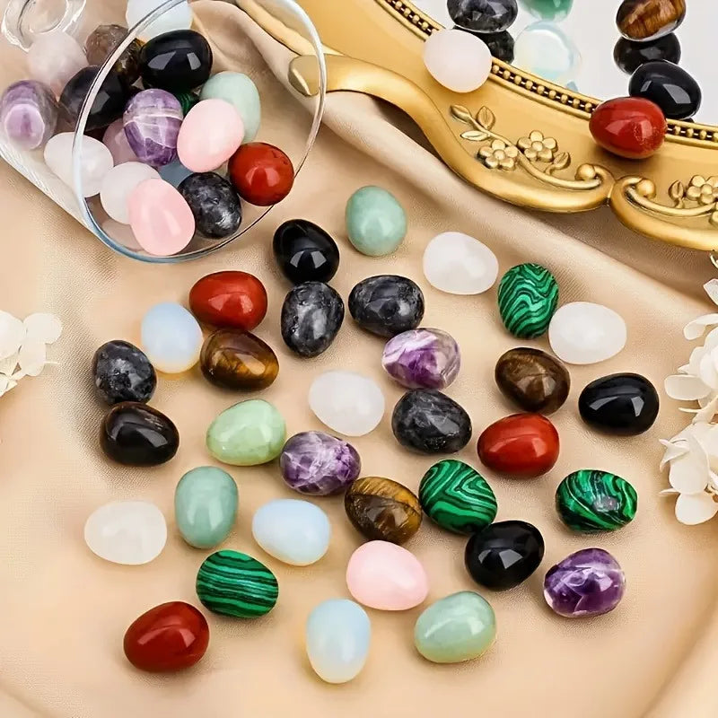 12 PCS Egg Polished Crystal