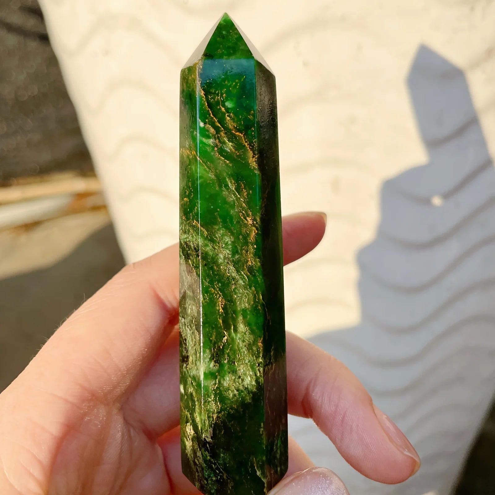 Natural Emerald Single Pointed Quad, Natural Wand Tower, Interior Decoration, Meditation, Energy, Holiday Gift