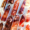 Natural Fire Quartz Towers Obelisk Crystal Tower, Perfect Gift, Magic Point Healing Stone Obelisk Wand Stone Home Decor