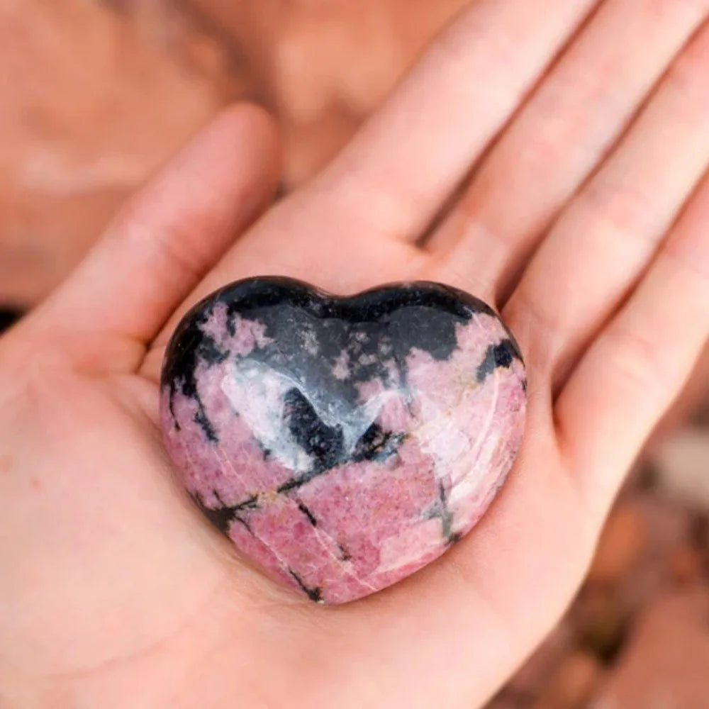 Natural Rhodonite Crystal Heart,