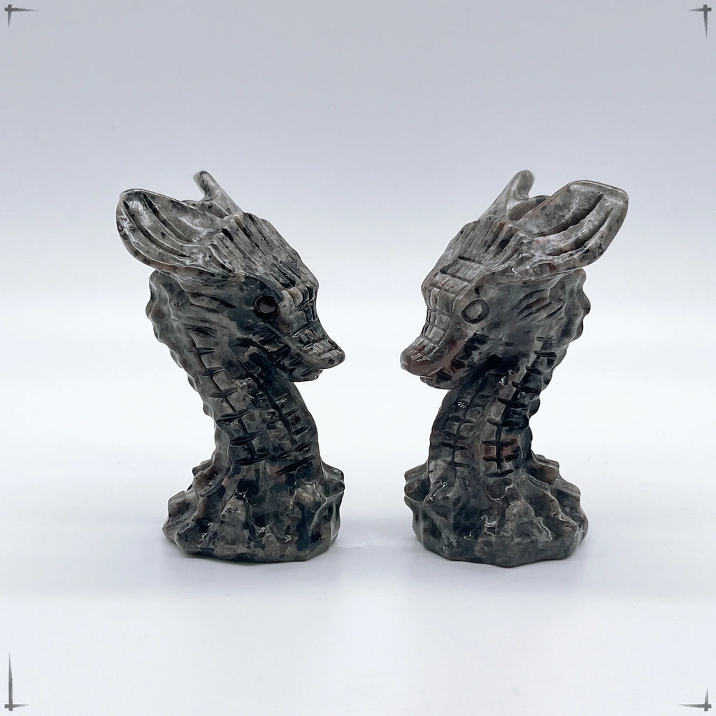 Natural Yooperlite Crystal Quartz Dragon Head Hand Carved