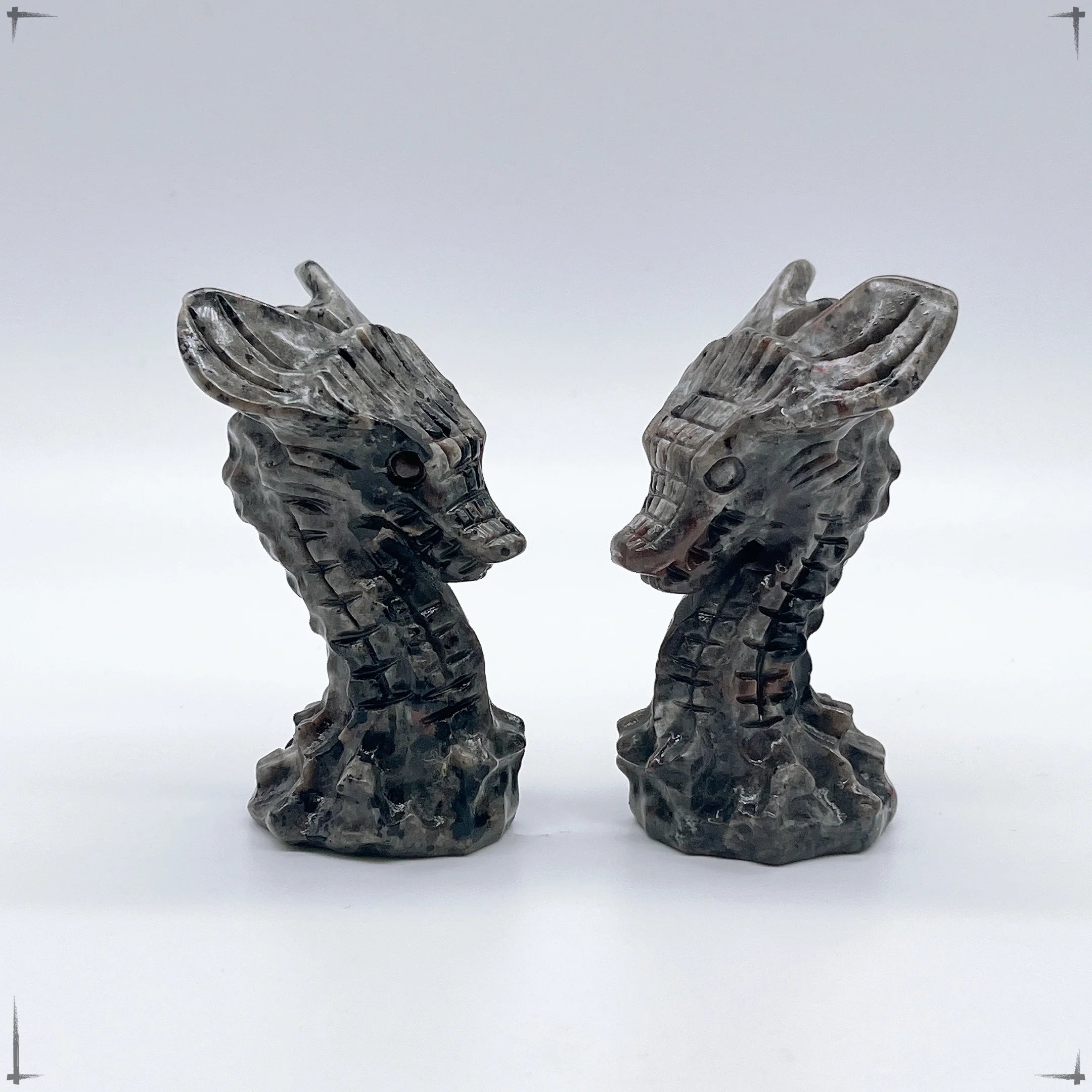 Natural Yooperlite Crystal Quartz Dragon Head Hand Carved