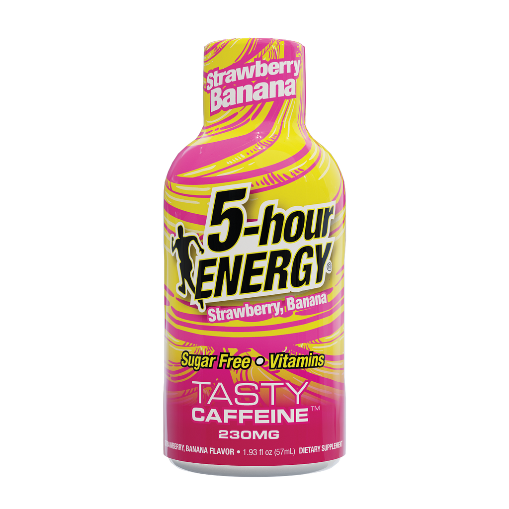 24 Pack 5-hour ENERGY Extra Strength Shots, Strawberry Banana Flavor Flavor, 1.93 Fl Oz