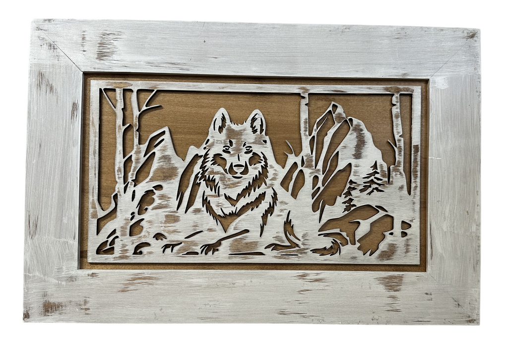 White Wolf Gun Concealment Furniture - Handcrafted Hidden Gun Storage Wall Decor - Hidden Gun Shelf with Magnetic Lock for Quick Access